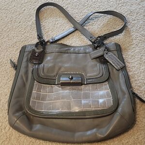 Coach Kristin Spectator Hobo Handbag Leather North South Zip